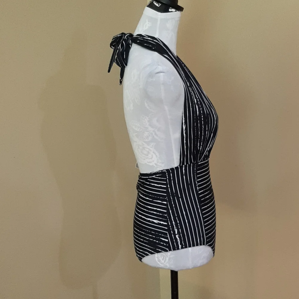 Cocoship Halter Top black & white size 6 - Picture 3 of 7